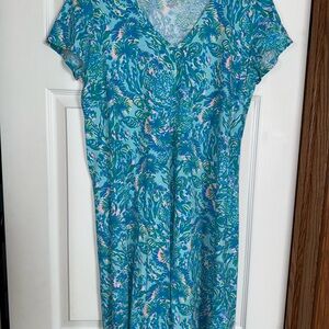 Lilly Pulitzer Blue and Pink Patterned Top